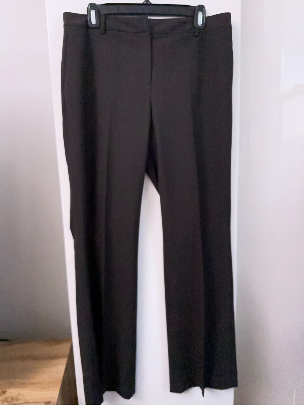 Y2K Chocolate Brown Wool Straight Leg Tailored Trousers Officecore